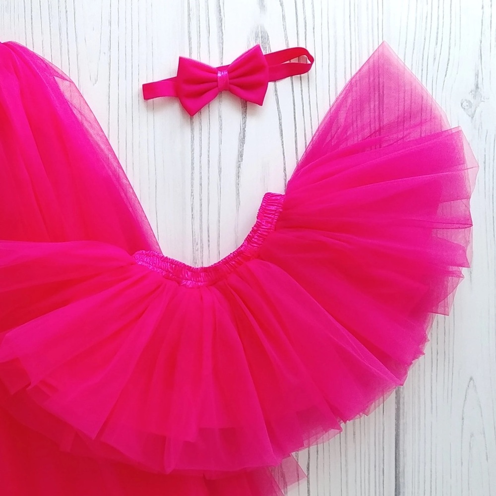 NWT Pink electric fuchsia Tutu Skirt ballet dance dress up Halloween kid onesize
